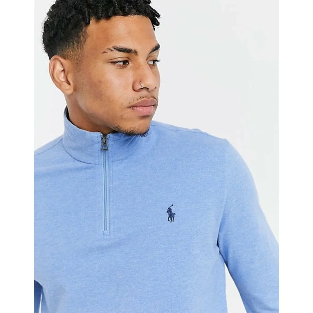 Polo Ralph Lauren Cotton Mesh Half Zip Pullover‎ Blue  Size XXL 2XL